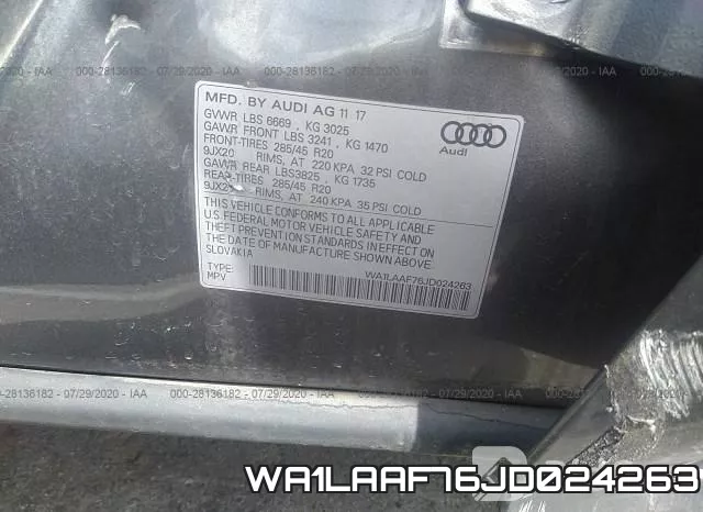 WA1LAAF76JD024263 фото 10
