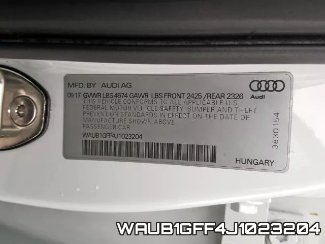 WAUB1GFF4J1023204 фото 2