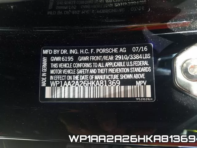WP1AA2A26HKA81369 фото 2