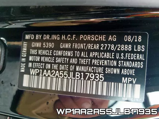 WP1AA2A55JLB17935 фото 2