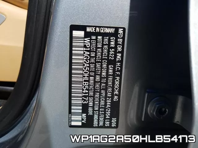WP1AG2A50HLB54173 фото 2