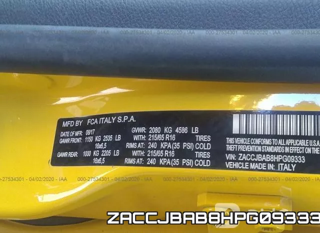 ZACCJBAB8HPG09333 фото 10