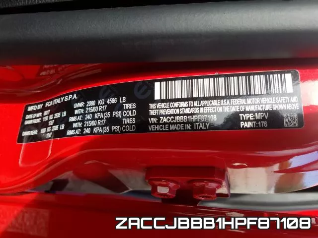 ZACCJBBB1HPF87108 фото 2