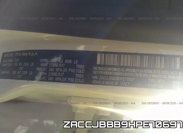 ZACCJBBB9HPE70697 фото 10