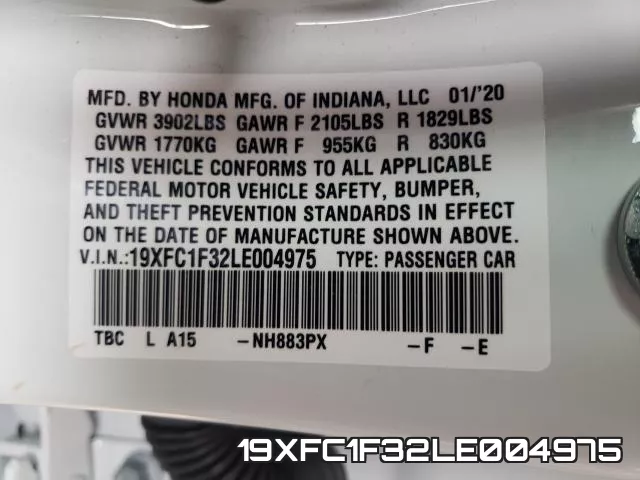 19XFC1F32LE004975 фото 2