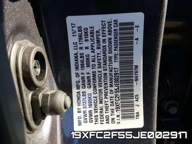 19XFC2F55JE002917 фото 2