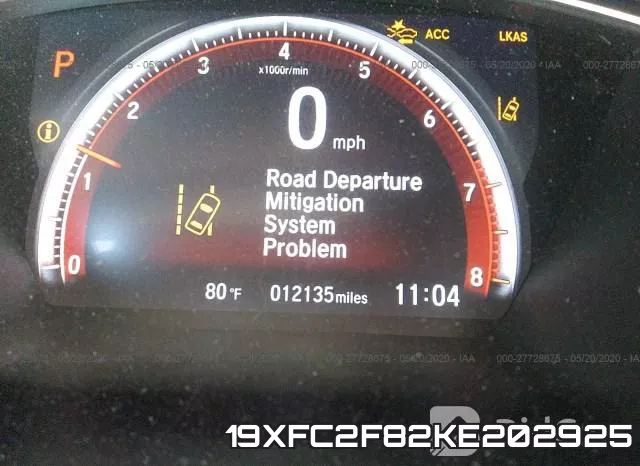 19XFC2F82KE202925 фото 8