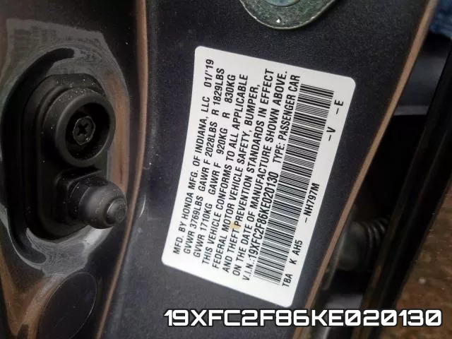 19XFC2F86KE020130 фото 2
