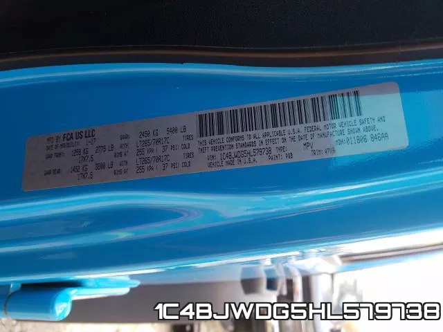 1C4BJWDG5HL579738 фото 2