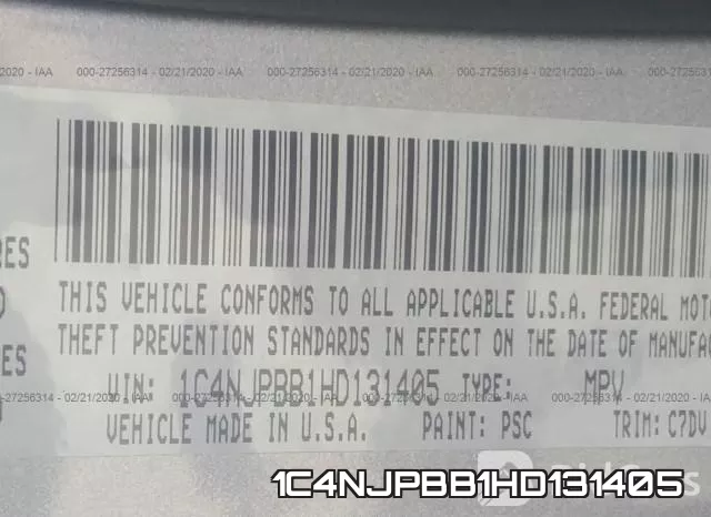 1C4NJPBB1HD131405 фото 10