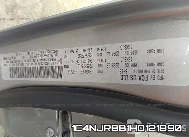 1C4NJRBB1HD121890 фото 10