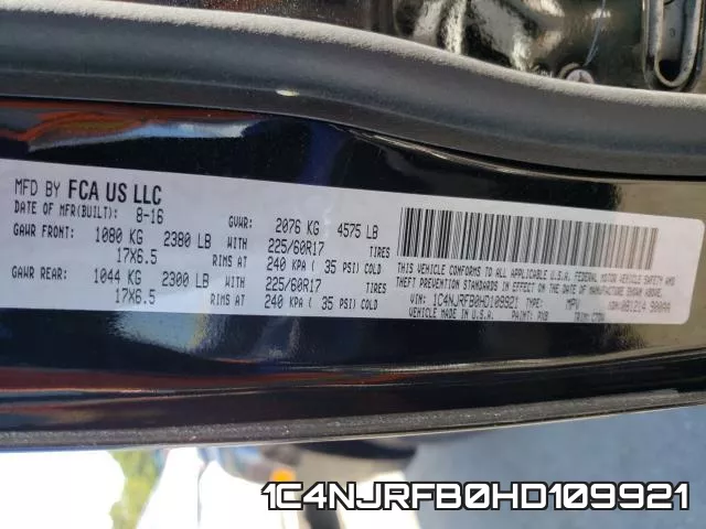 1C4NJRFB0HD109921 фото 2