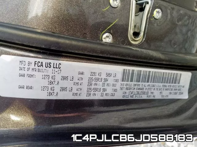 1C4PJLCB6JD588183 фото 2