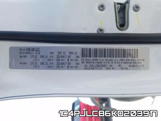 1C4PJLCB6KD203917 фото 2