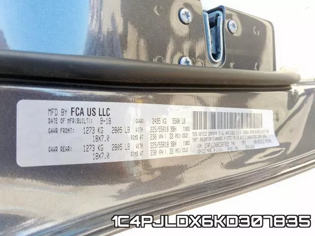 1C4PJLDX6KD307835 фото 2