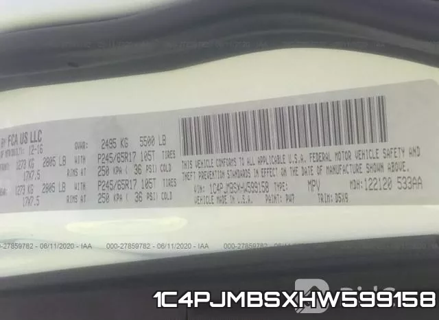 1C4PJMBSXHW599158 фото 10