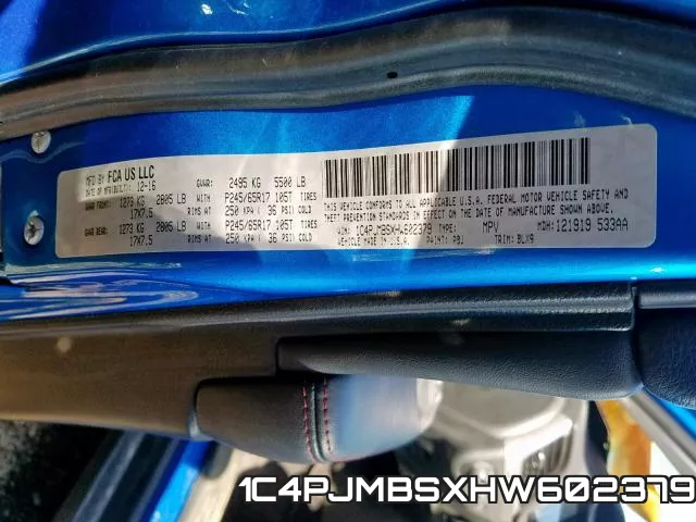 1C4PJMBSXHW602379 фото 2