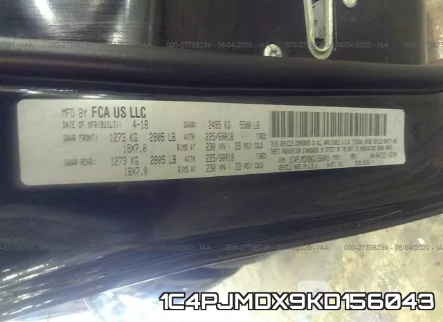 1C4PJMDX9KD156043 фото 10