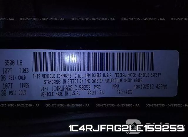 1C4RJFAG2LC159253 фото 10