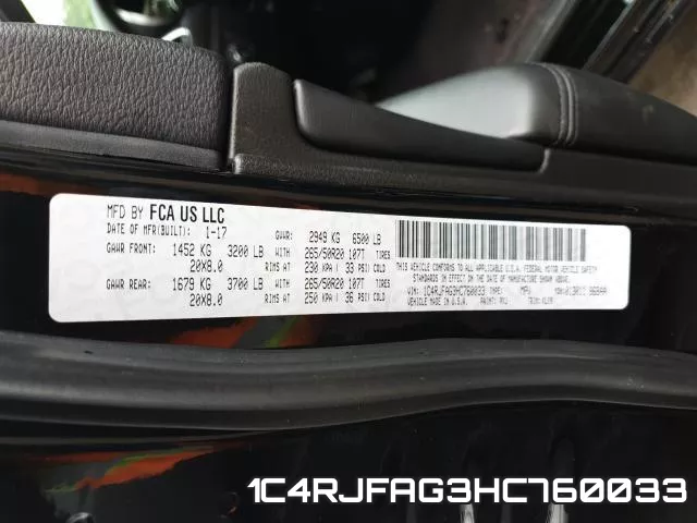1C4RJFAG3HC760033 фото 2