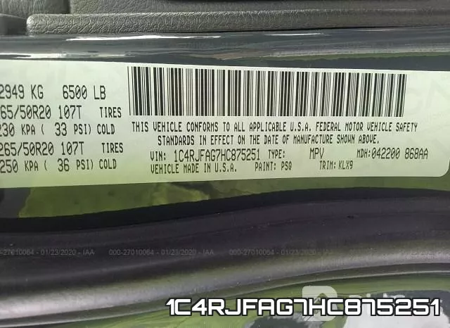1C4RJFAG7HC875251 фото 10