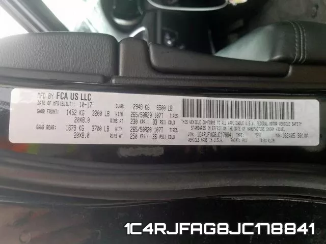 1C4RJFAG8JC178841 фото 2