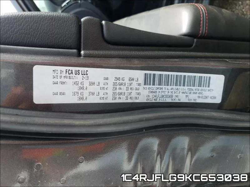 1C4RJFLG9KC653038 фото 2