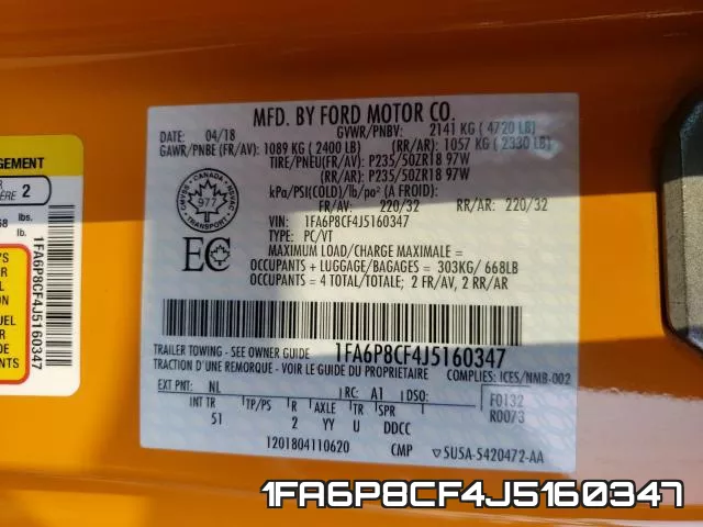 1FA6P8CF4J5160347 фото 2