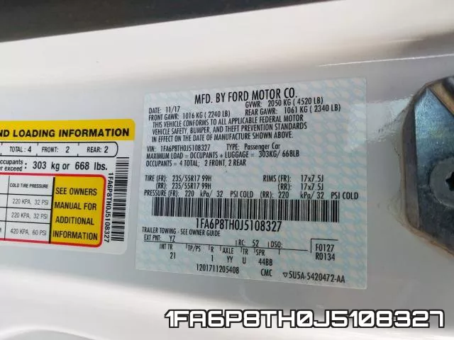 1FA6P8TH0J5108327 фото 2