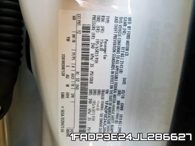 1FADP3E24JL286627 фото 2