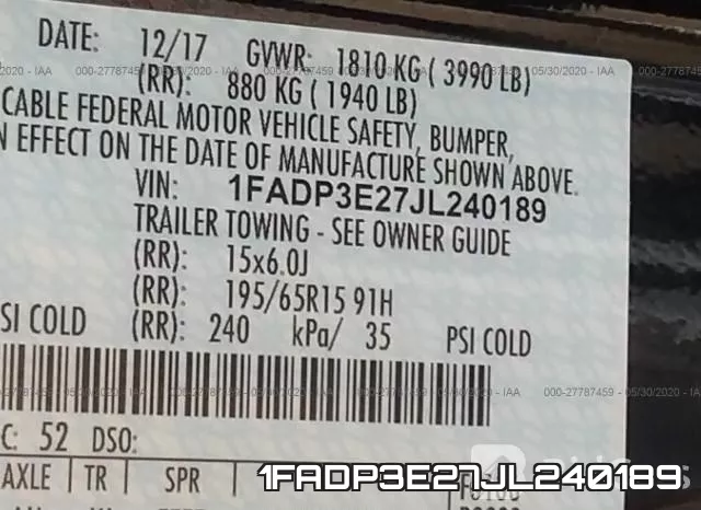 1FADP3E27JL240189 фото 10