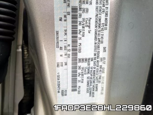 1FADP3E28HL229860 фото 2