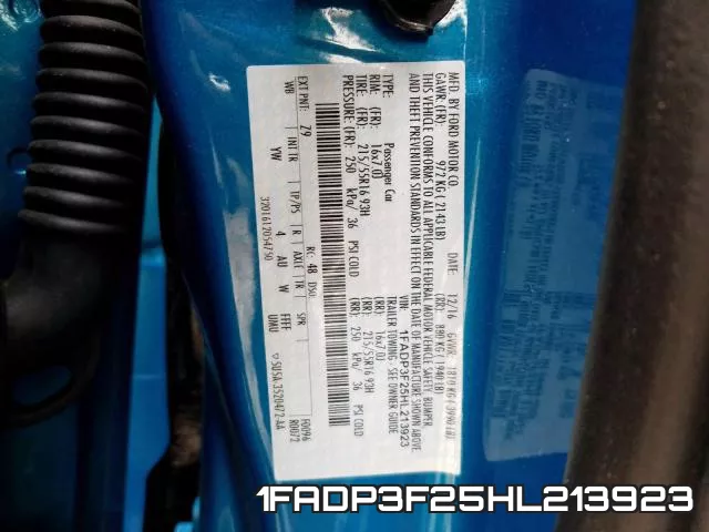 1FADP3F25HL213923 фото 2
