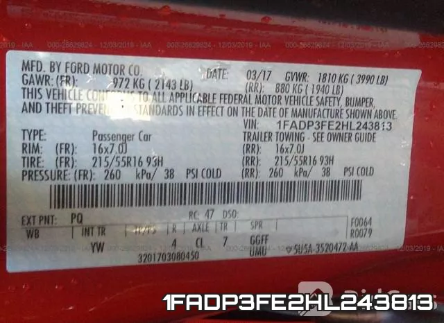 1FADP3FE2HL243813 фото 10