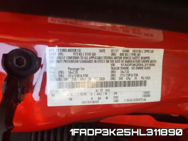 1FADP3K25HL311890 фото 2