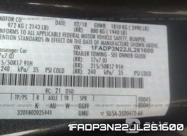 1FADP3N22JL261600 фото 10