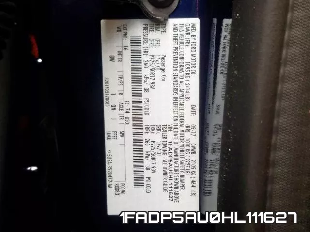 1FADP5AU0HL111627 фото 2