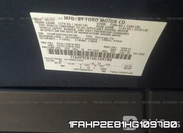 1FAHP2E81HG109780 фото 10