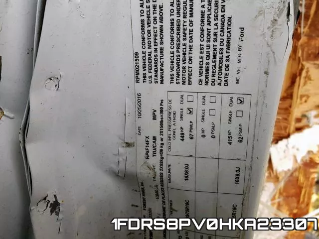 1FDRS8PV0HKA23307 фото 2