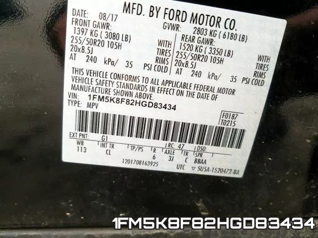 1FM5K8F82HGD83434 фото 2