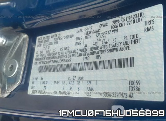 1FMCU0F75HUD56899 фото 10