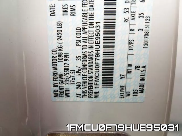 1FMCU0F79HUE95031 фото 2