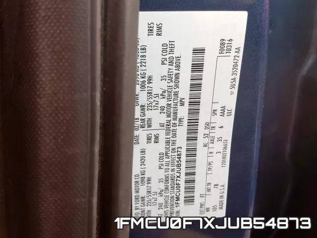 1FMCU0F7XJUB54873 фото 2