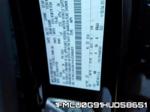 1FMCU0G91HUD58651 фото 2