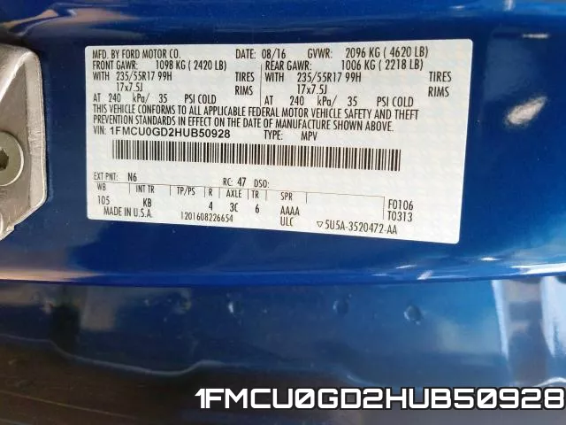 1FMCU0GD2HUB50928 фото 2