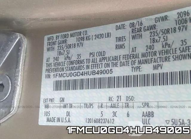 1FMCU0GD4HUB49005 фото 10