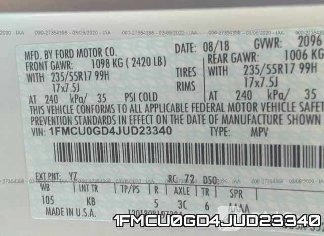 1FMCU0GD4JUD23340 фото 10