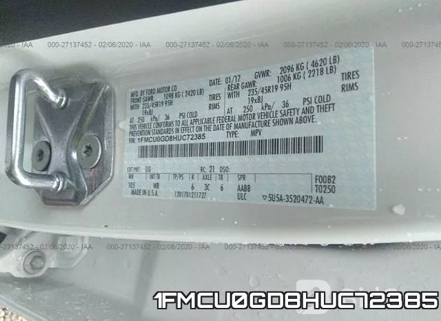 1FMCU0GD8HUC72385 фото 10
