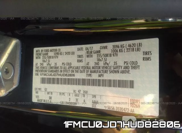 1FMCU0JD7HUD82806 фото 10