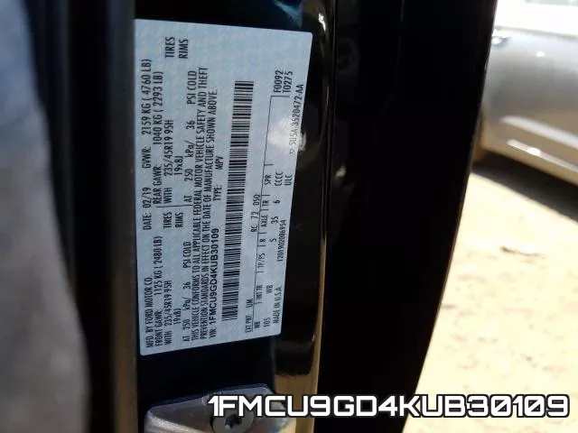 1FMCU9GD4KUB30109 фото 2